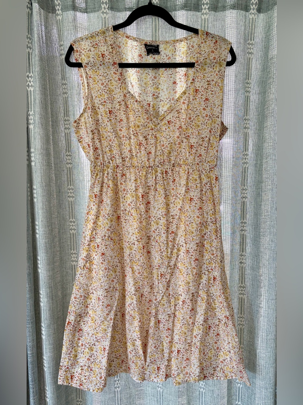 Matrushka Sleeveless Dress - Cream w Yellow & Rust Floral Print